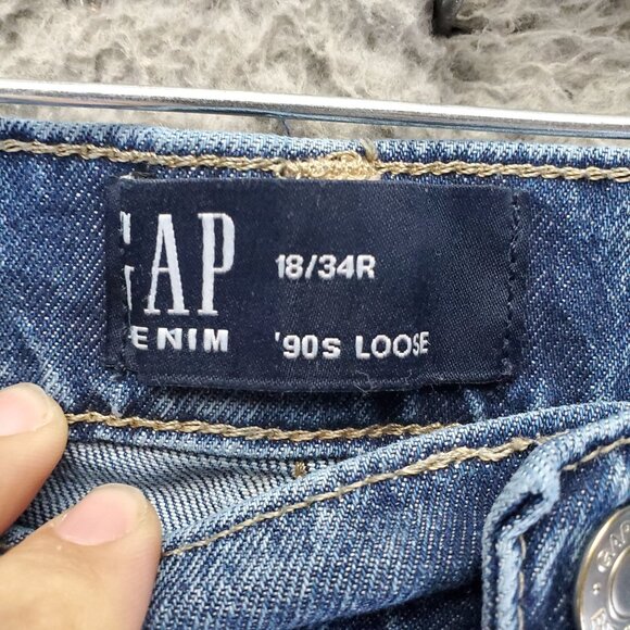 Gap Jeans Womens Size 18/34 Blue 90s Loose Fit Stretch Denim - Picture 2 of 12